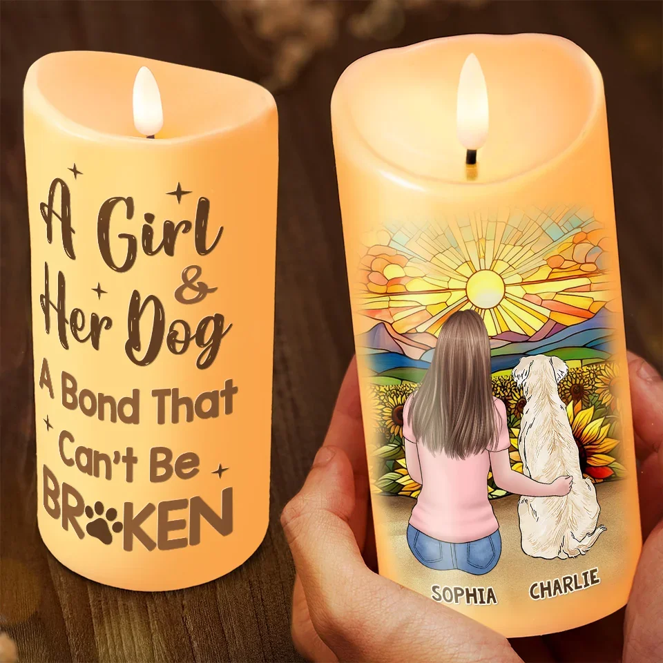 A Link That Can Never Be Severed - Memorial Personalized Custom LED Candle - Sympathy Gift, Christmas Gift For Pet Owners, Pet Lovers - Image 3