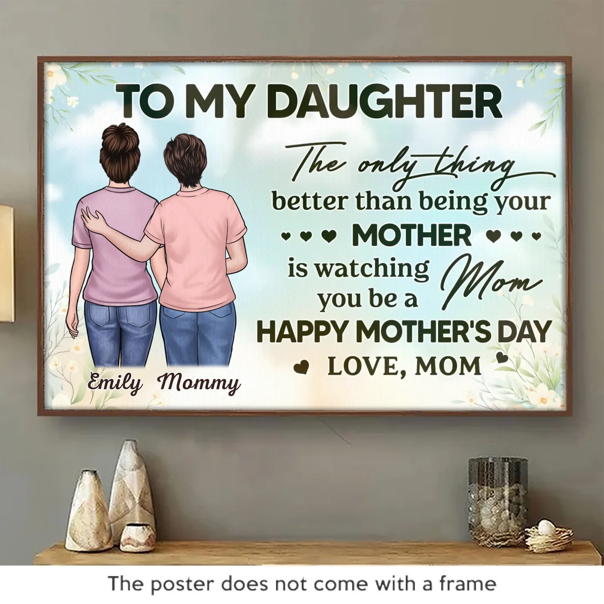 A Love No Words Can Define - Family Personalized Custom Horizontal Poster - Mother's Day, Gift For Mom, Daughter - Image 2
