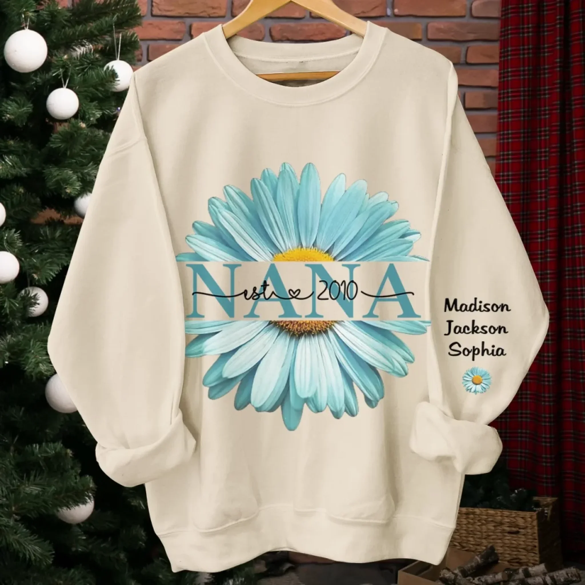 A Love That Blossoms - Family Personalized Custom Unisex Sweatshirt, Hoodie With Design On Sleeve - Mother's Day, Gift For Mom, Grandma - Image 4