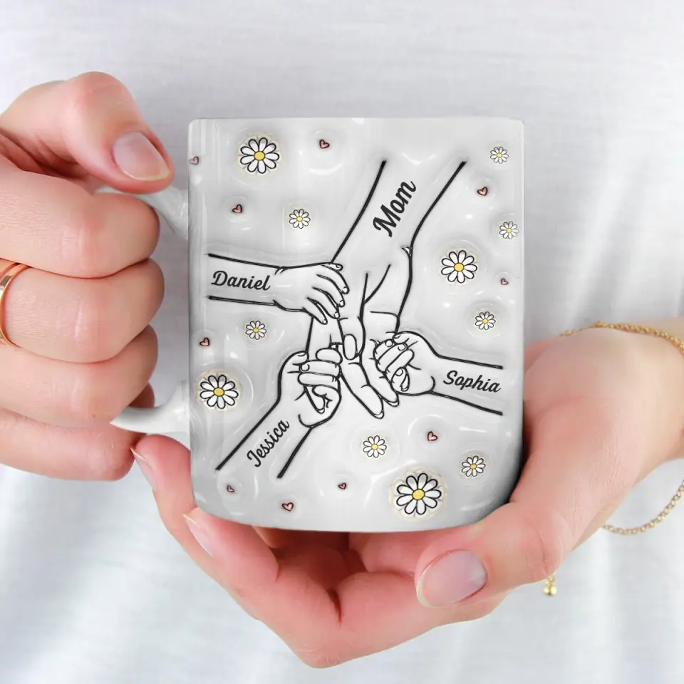 A Mother's Arms Are Made Of Tenderness - Family Personalized Custom 3D Inflated Effect Printed Mug - Mother's Day, Gift For Mom, Grandma - Image 3