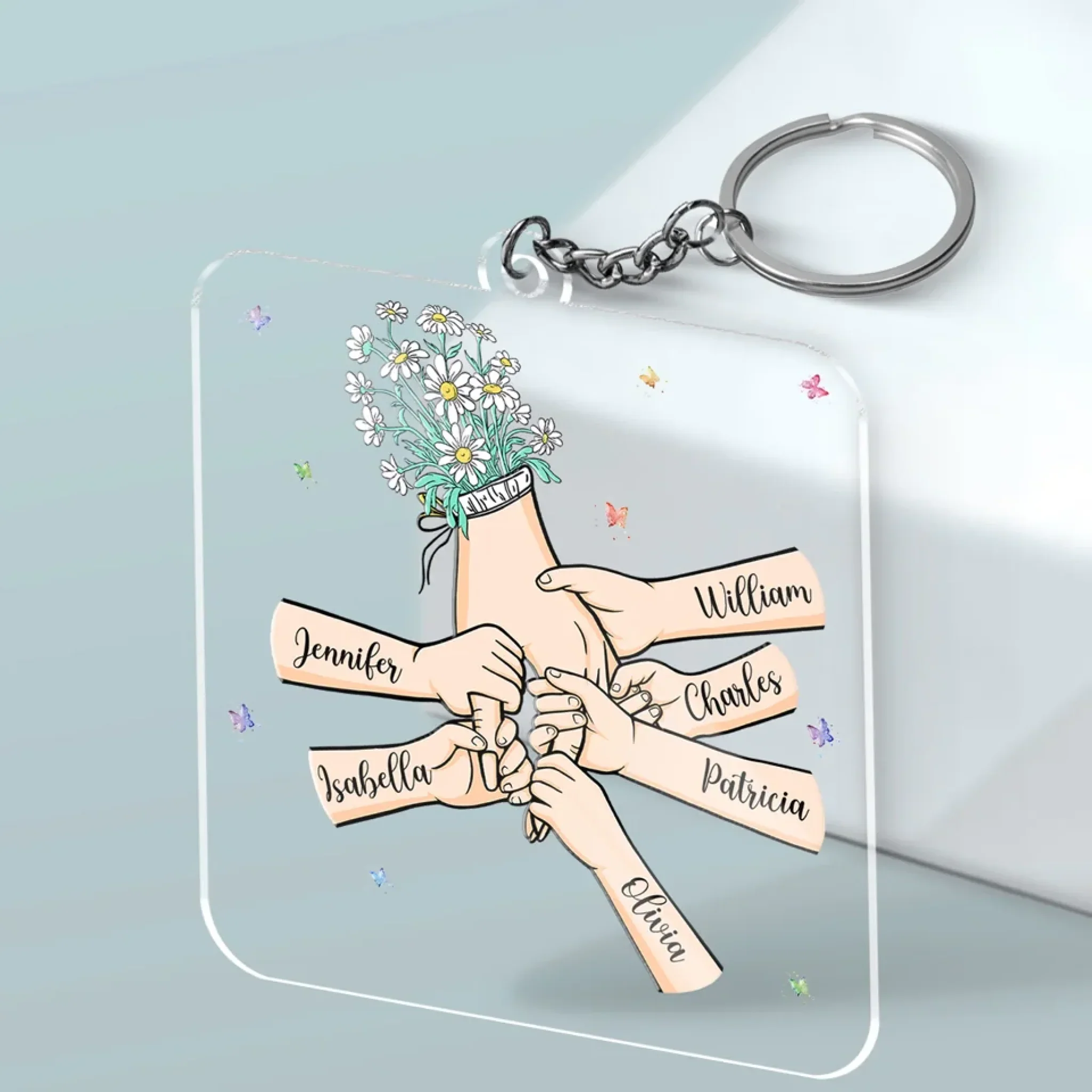 A Mother’s Love Is Endless, Just Like Her Patience - Family Personalized Custom Shaped Acrylic Keychain - Mother's Day, Gift For Mom, Grandma - Image 3