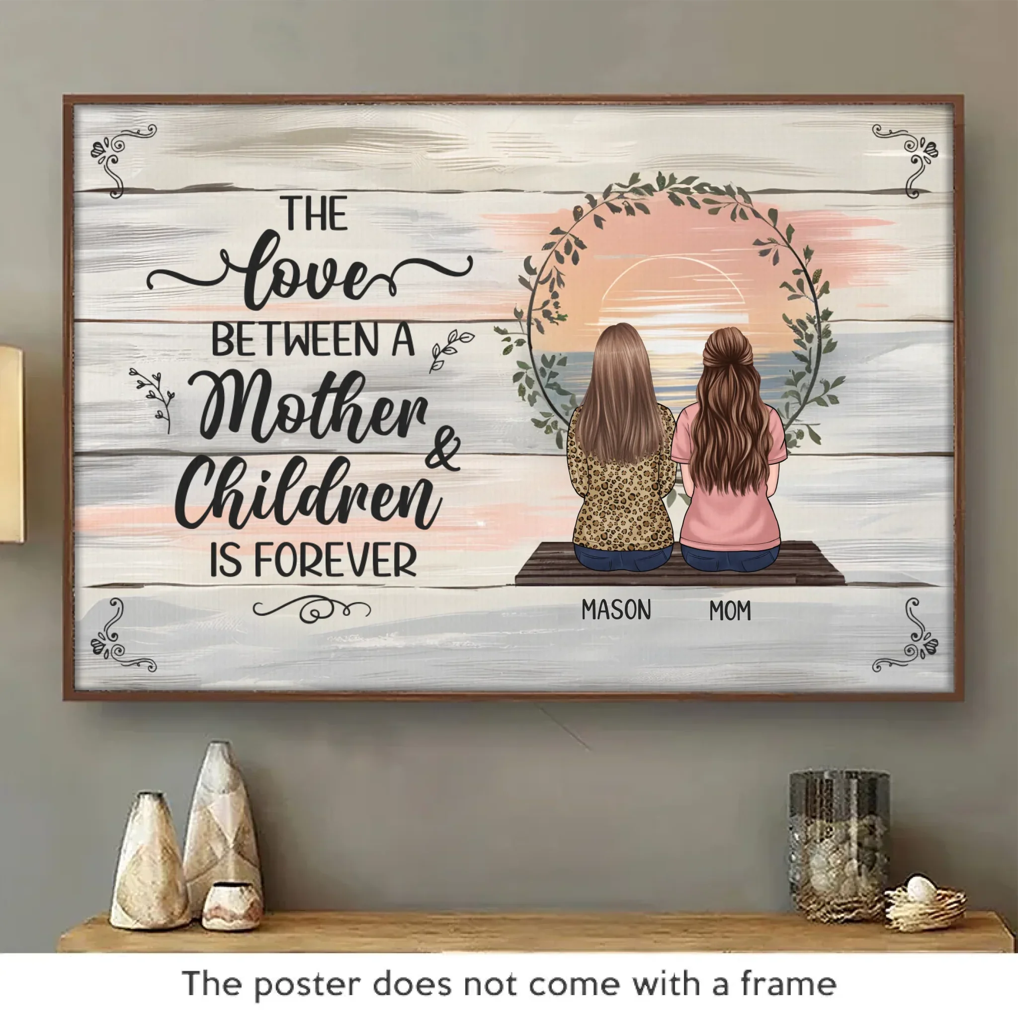 A Mother’s Love Is Infinite - Family Personalized Custom Horizontal Poster - Gift For Mom - Image 2