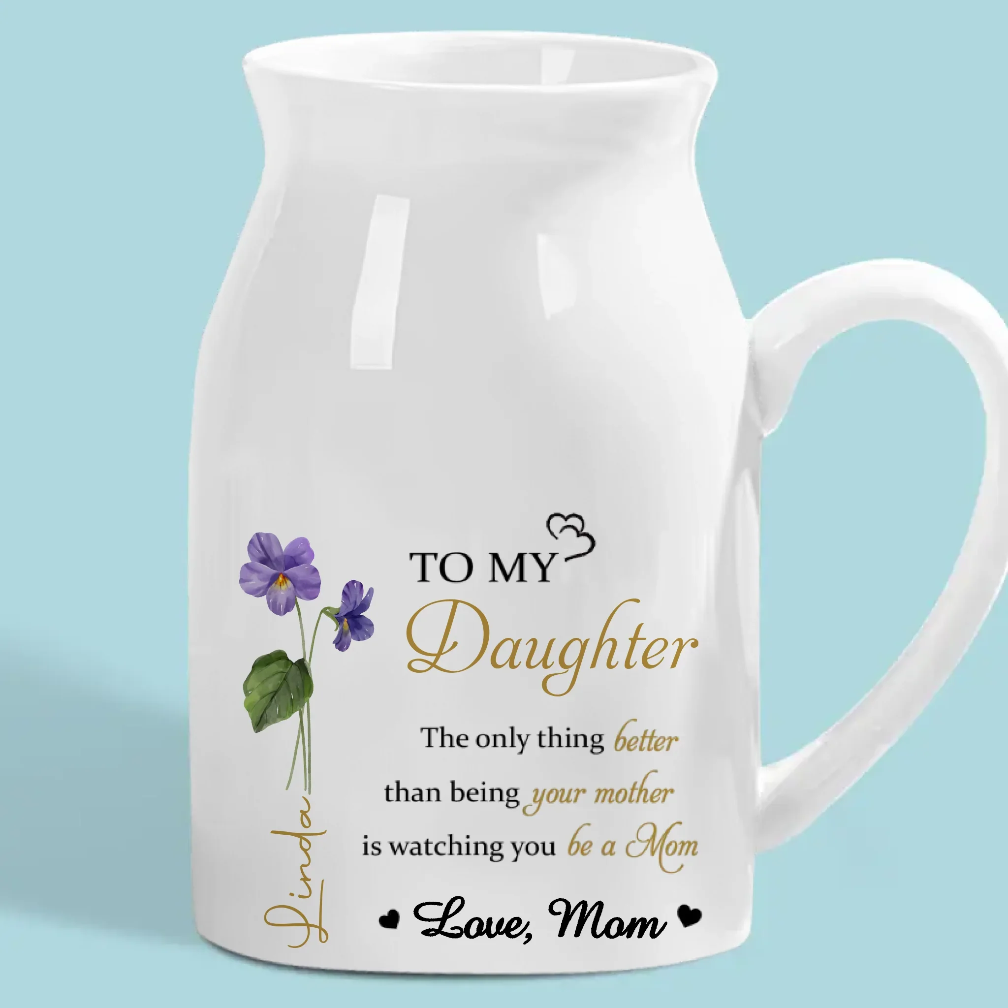 A Mother’s Love Is The Greatest Gift - Family Personalized Custom Home Decor Flower Vase - Mother's Day, House Warming Gift For Mom, Daughter - Image 2