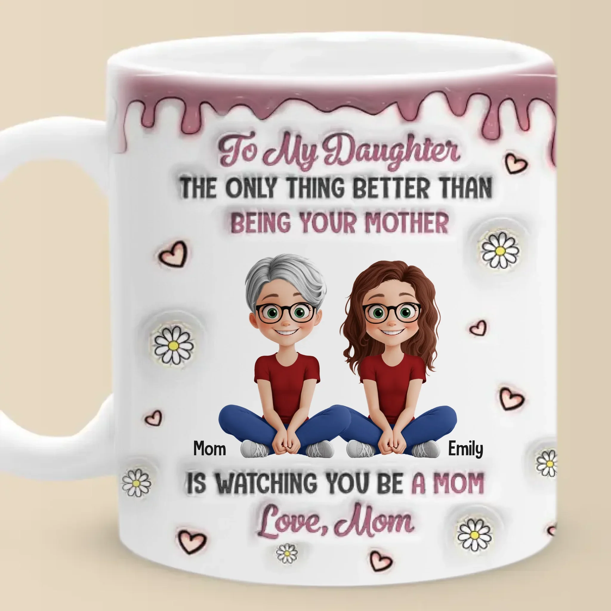 A Mother’s Love Knows No Bounds - Family Personalized Custom 3D Inflated Effect Printed Mug - Mother's Day, Gift For Mom, Daughter - Image 3