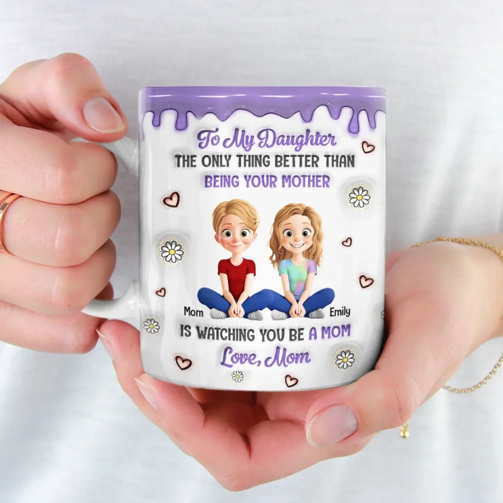 A Mother’s Love Knows No Bounds - Family Personalized Custom 3D Inflated Effect Printed Mug - Mother's Day, Gift For Mom, Daughter - Image 4