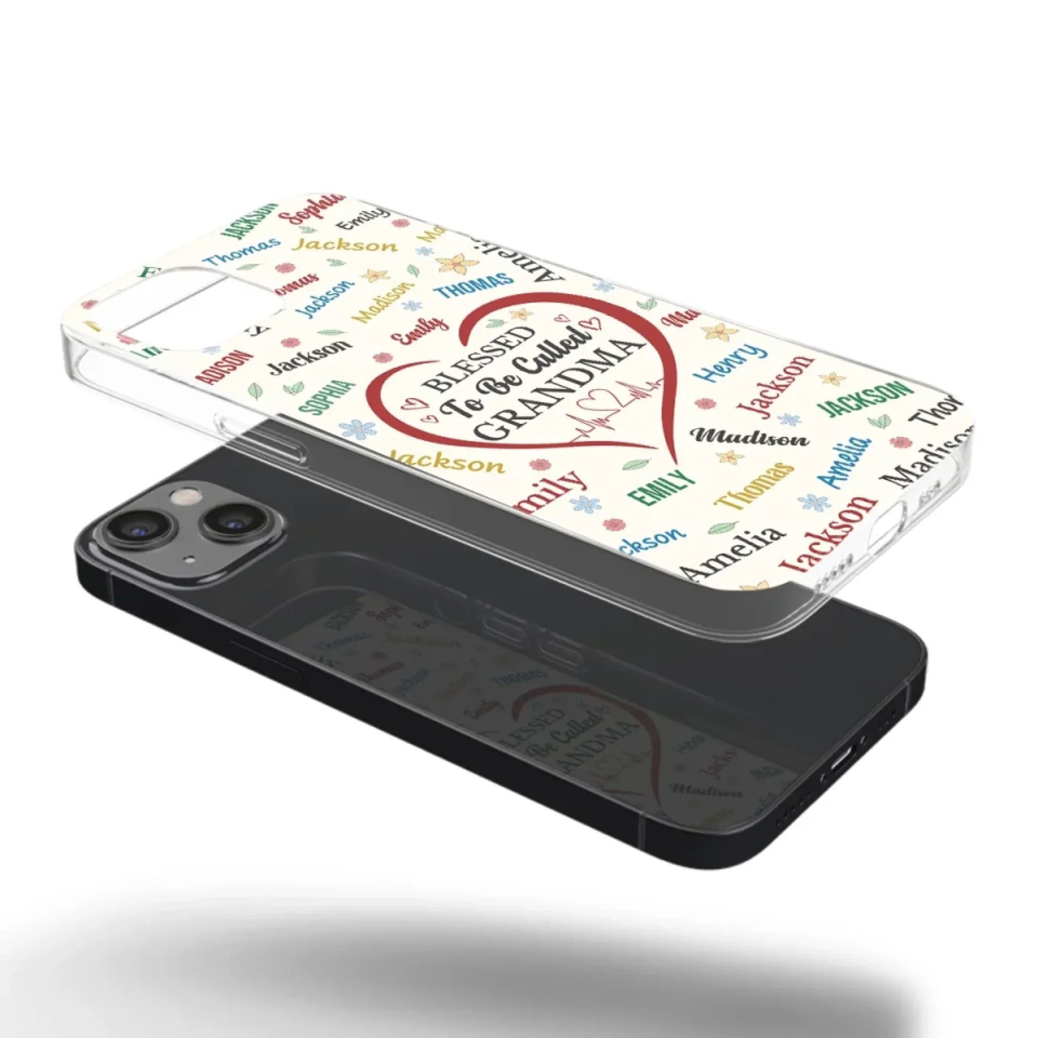 A Name Written In Love, Grandma - Family Personalized Custom Clear Phone Case - Mother's Day Gift For Mom, Grandma - Image 33