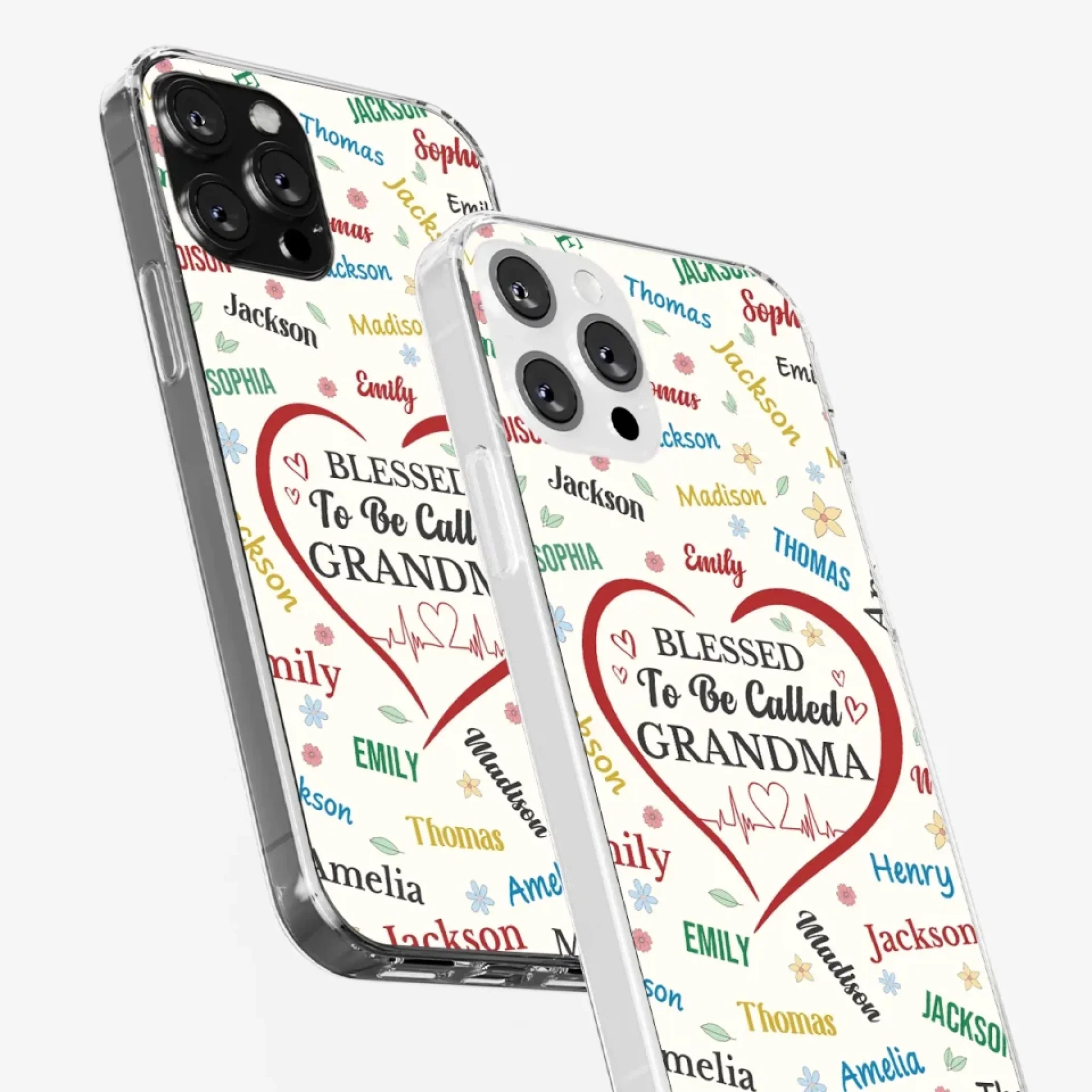 A Name Written In Love, Grandma - Family Personalized Custom Clear Phone Case - Mother's Day Gift For Mom, Grandma - Image 34
