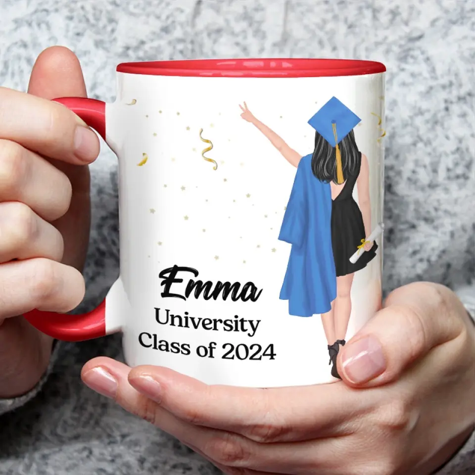 A New Me Starts With A New Journey - Family Personalized Custom Accent Mug - Graduation Gift For Family Members, Siblings, Brothers, Sisters - Image 4