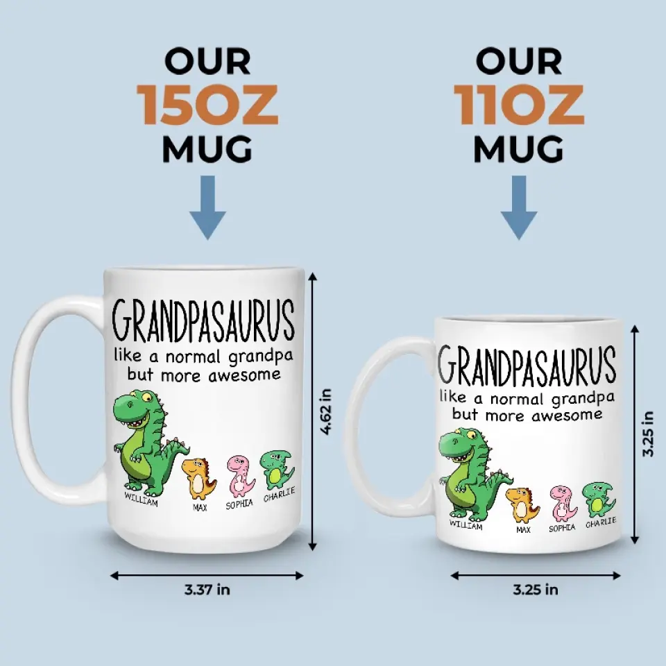 A Normal Papa But More Awesome - Family Personalized Custom Mug - Father's Day, Gift For Dad, Grandpa - Image 5