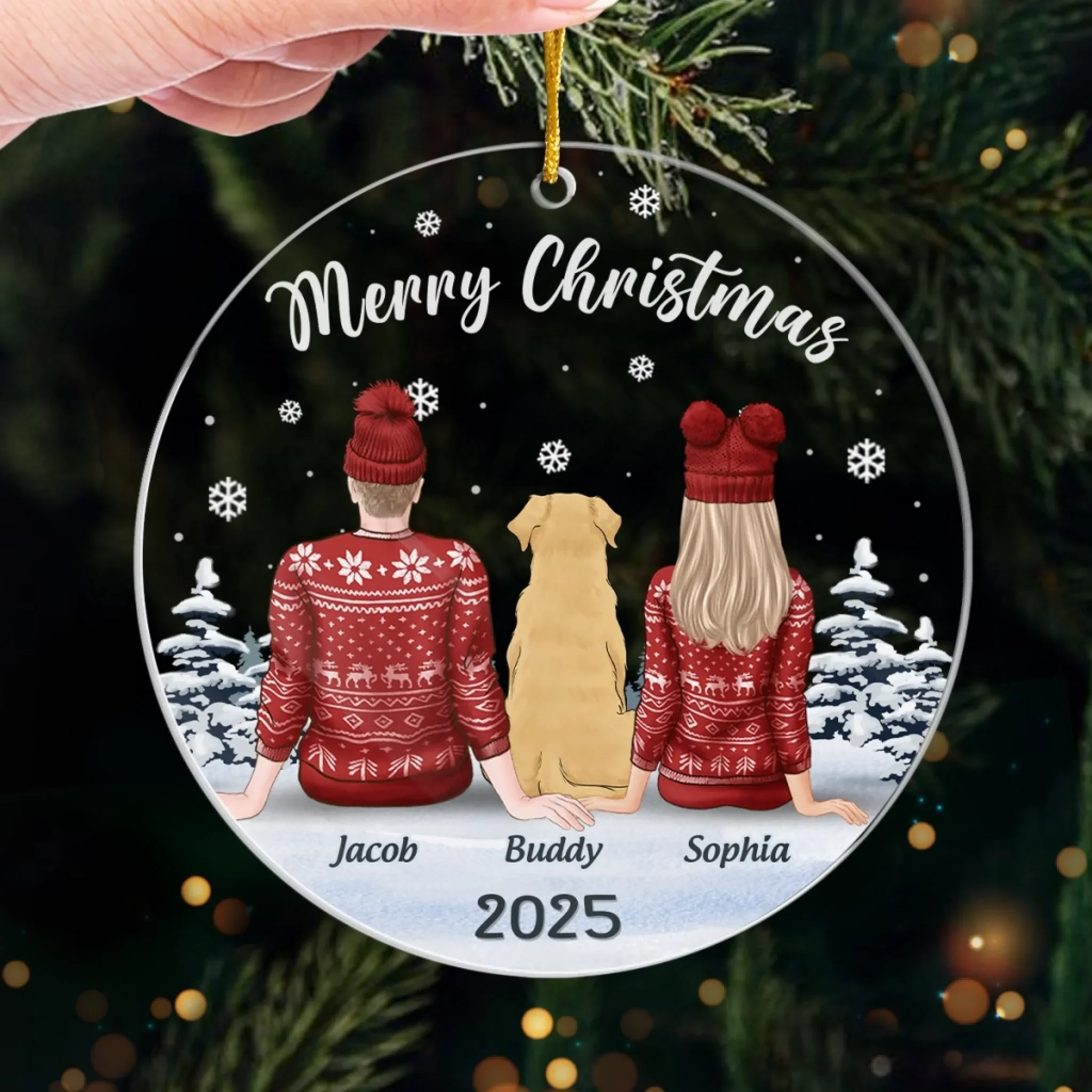 A Perfect Keepsake For The Couple Who Loves Their Pets - Dog & Cat Personalized Custom Ornament - Acrylic Custom Shaped - Christmas Gift For Pet Owners, Pet Lovers - Image 4