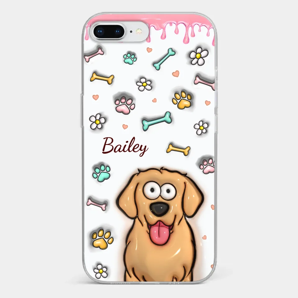 A Pet Mom’s Heart Is A Mosaic Of Paw Prints - Dog & Cat Personalized Custom 3D Inflated Effect Printed Clear Phone Case - Gift For Pet Owners, Pet Lovers - Image 3
