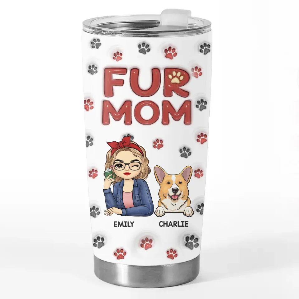 A Piece Of My Heart - Dog & Cat Personalized Custom 3D Inflated Effect Printed Tumbler - Gift For Pet Owners, Pet Lovers - Image 6