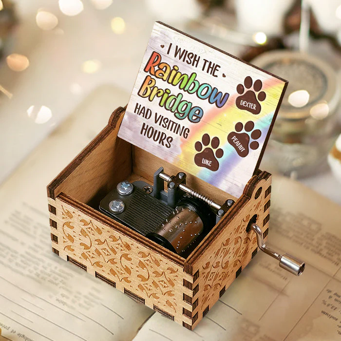 A Piece Of My Heart Is At The Rainbow Bridge - Personalized Music Box - Gift For Pet Lovers - Image 3