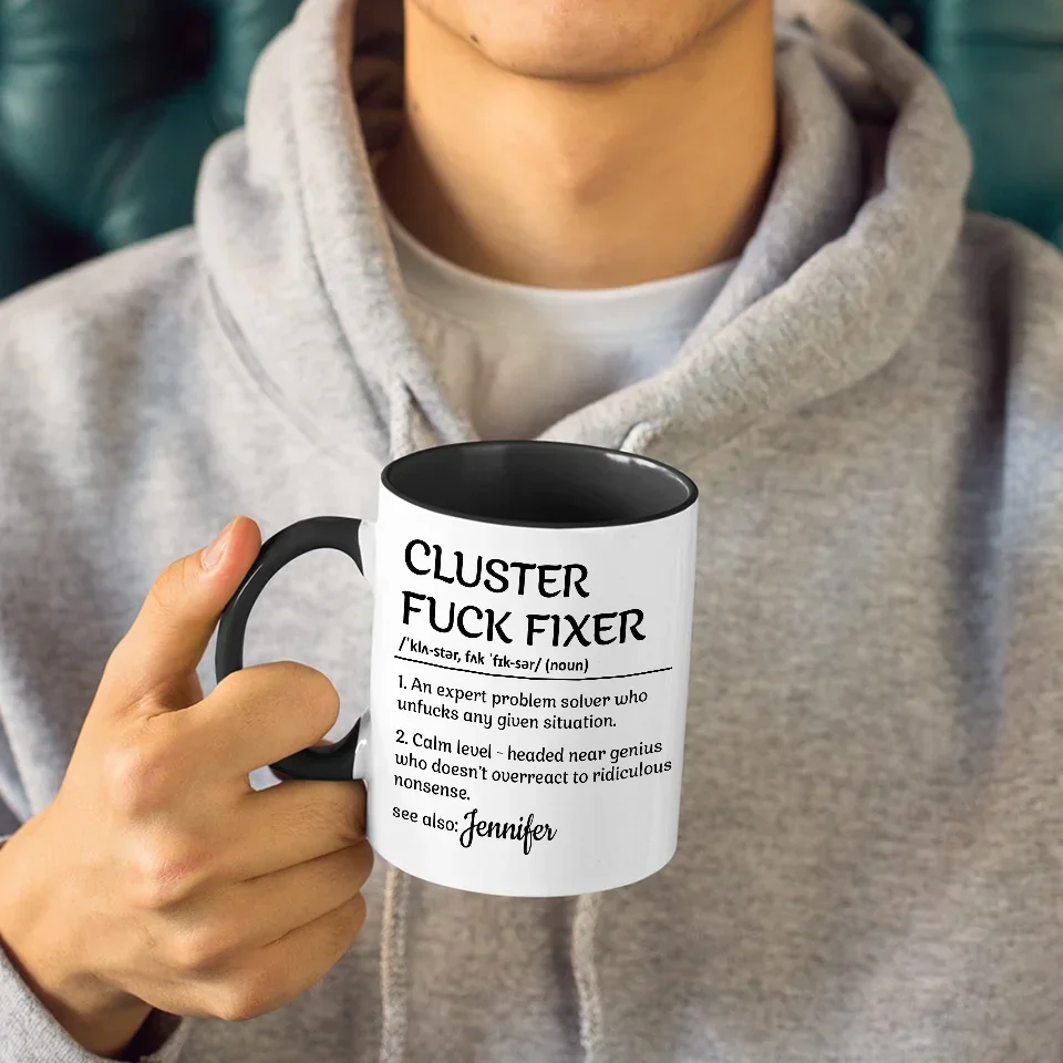 A Problem Solver Who Can Handle Any Given Situation - Coworker Personalized Custom Accent Mug - Christmas Gift For Coworkers, Work Friends, Colleagues - Image 4