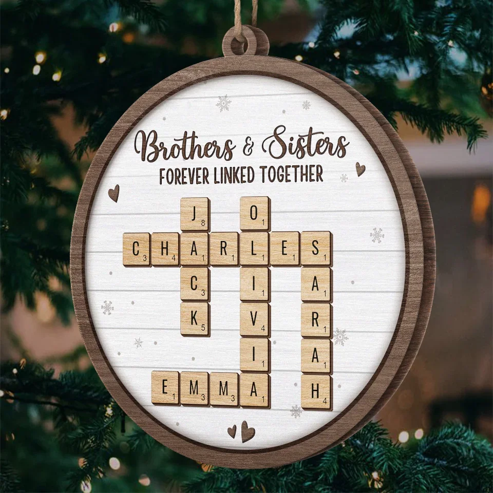 A Sibling Is The Greatest Gift Of Childhood - Family Personalized Custom Ornament - Wood Custom Shaped - Christmas Gift For Family Members, Siblings, Brothers, Sisters - Image 5