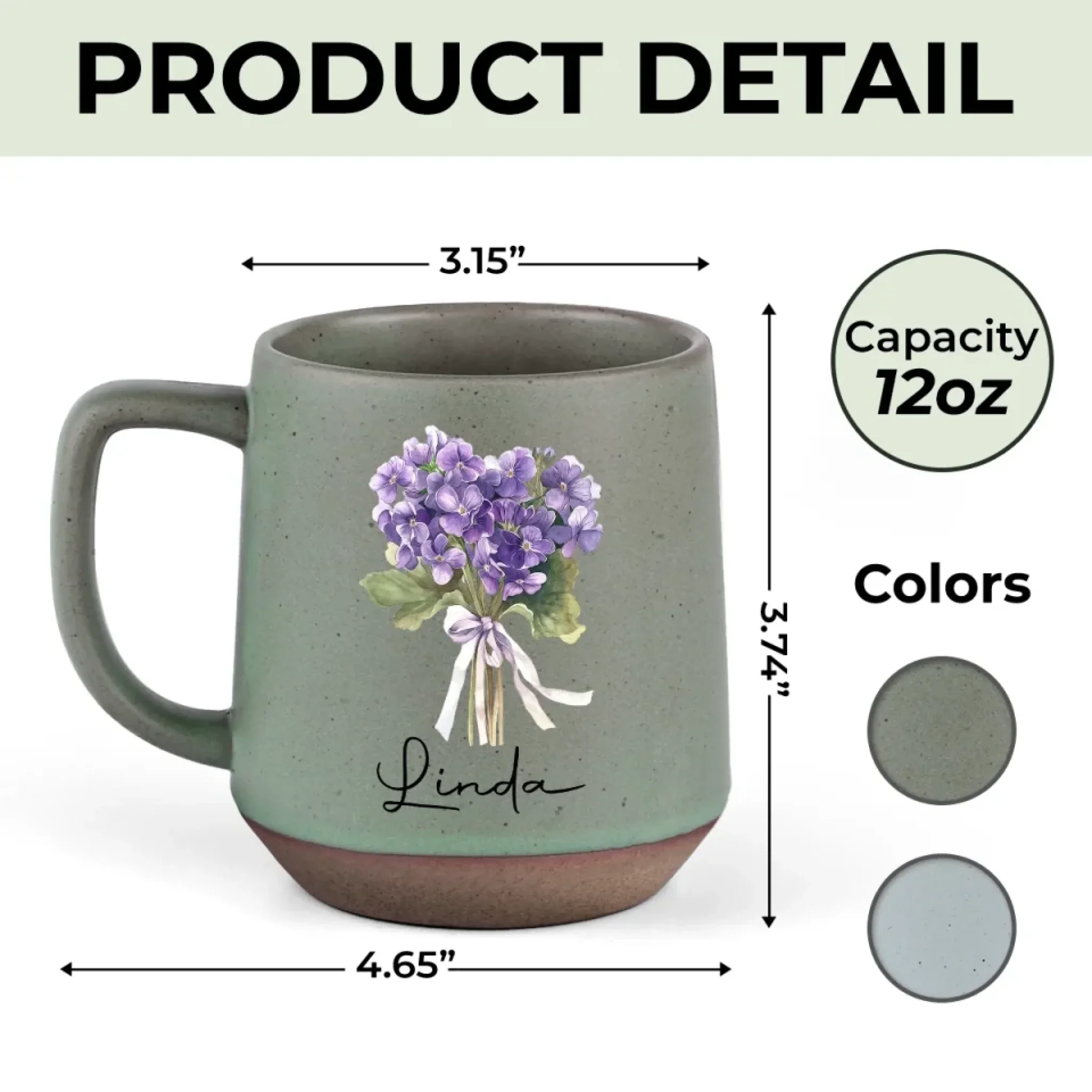 A Soul As Gentle As Petals - Family Personalized Custom Printed Stoneware 12oz Mug - Gift For Yourself, Best Friends, Siblings, Family Members - Image 6