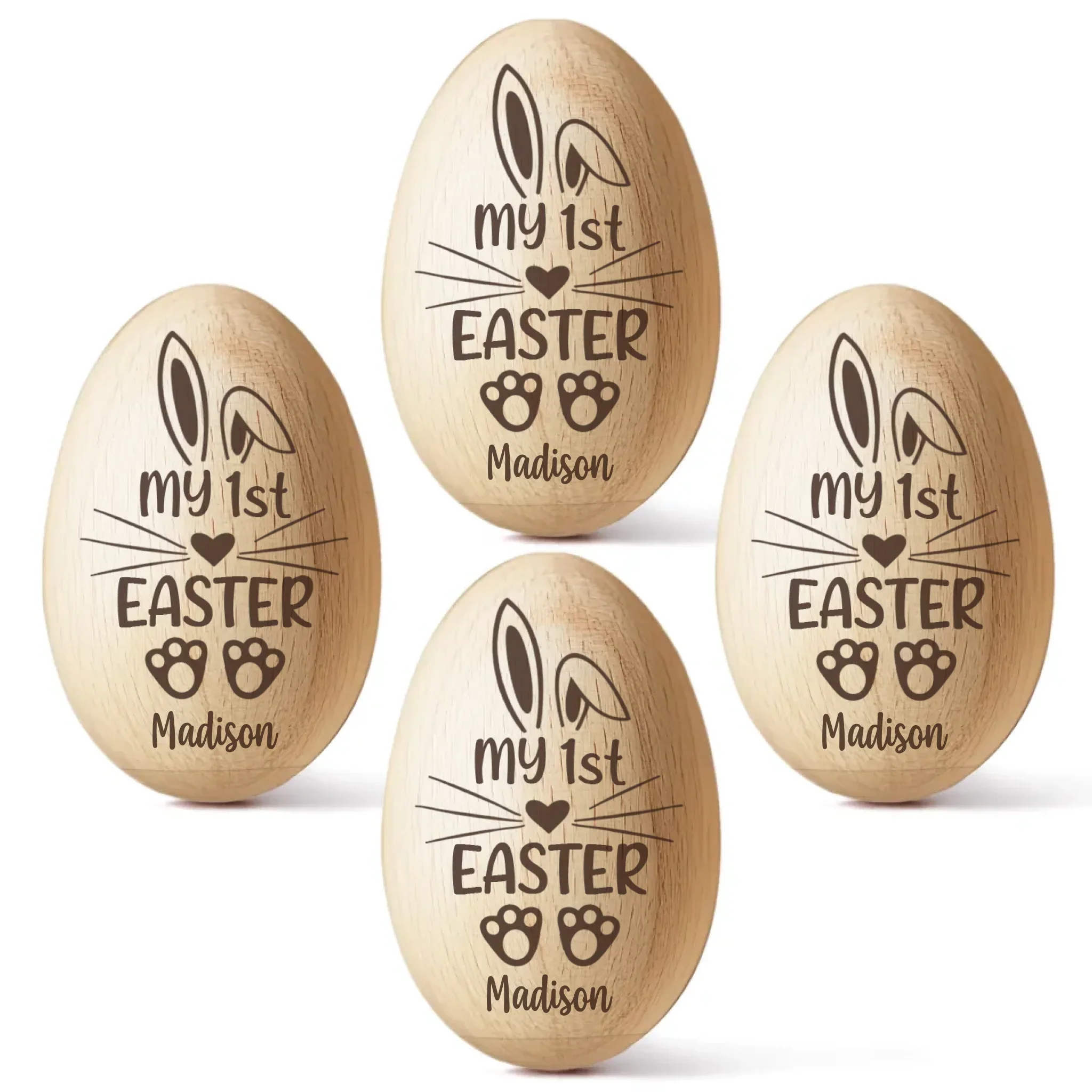 A Special Easter Memory - Family Personalized Custom Wooden Egg Shaker - Easter Gift For Baby Kids, Newborn Baby - Image 4
