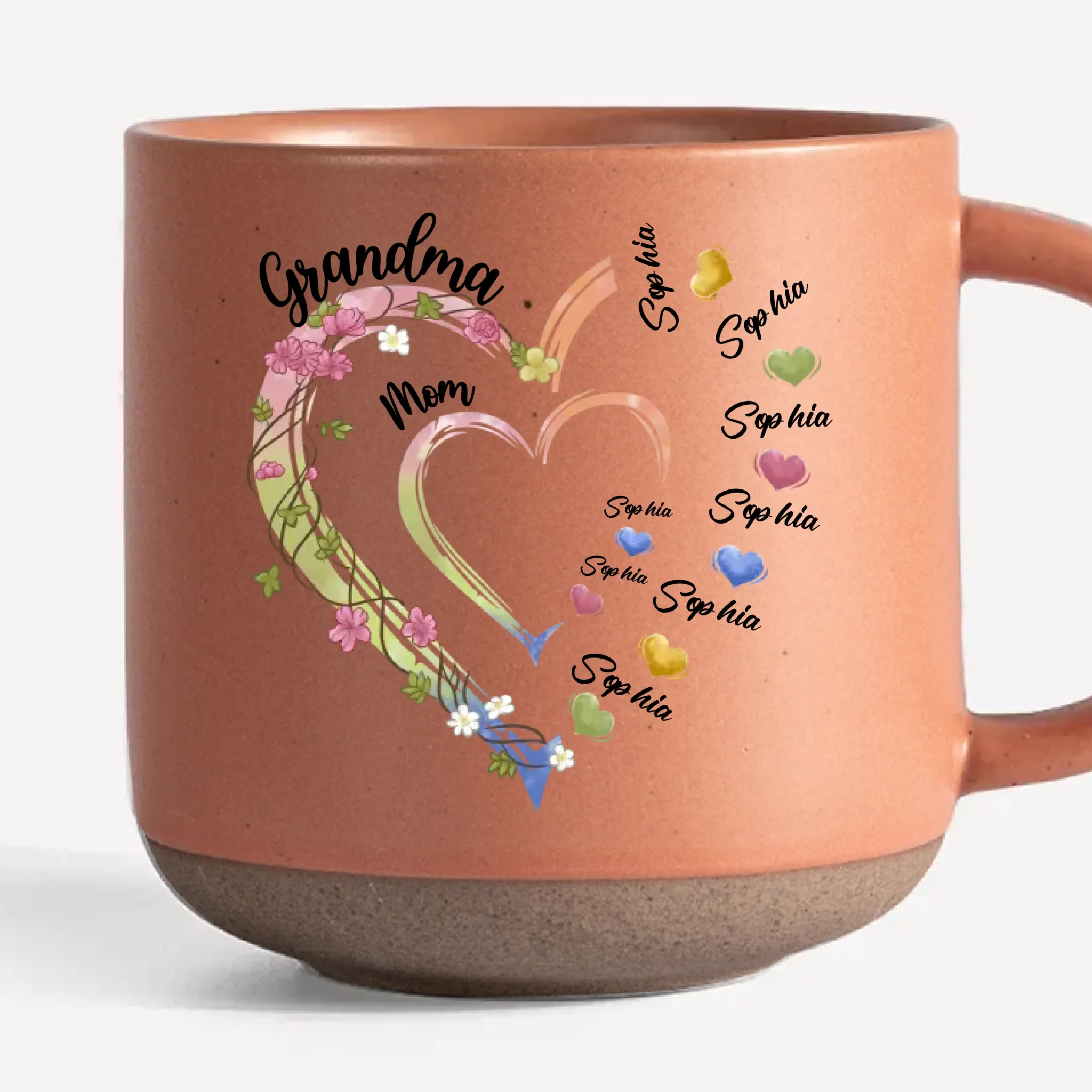 A Sweet Way To Celebrate Her Journey From Mom To Grandma - Family Personalized Custom Printed Pottery Mug - Gift For Mom, Grandma - Image 3