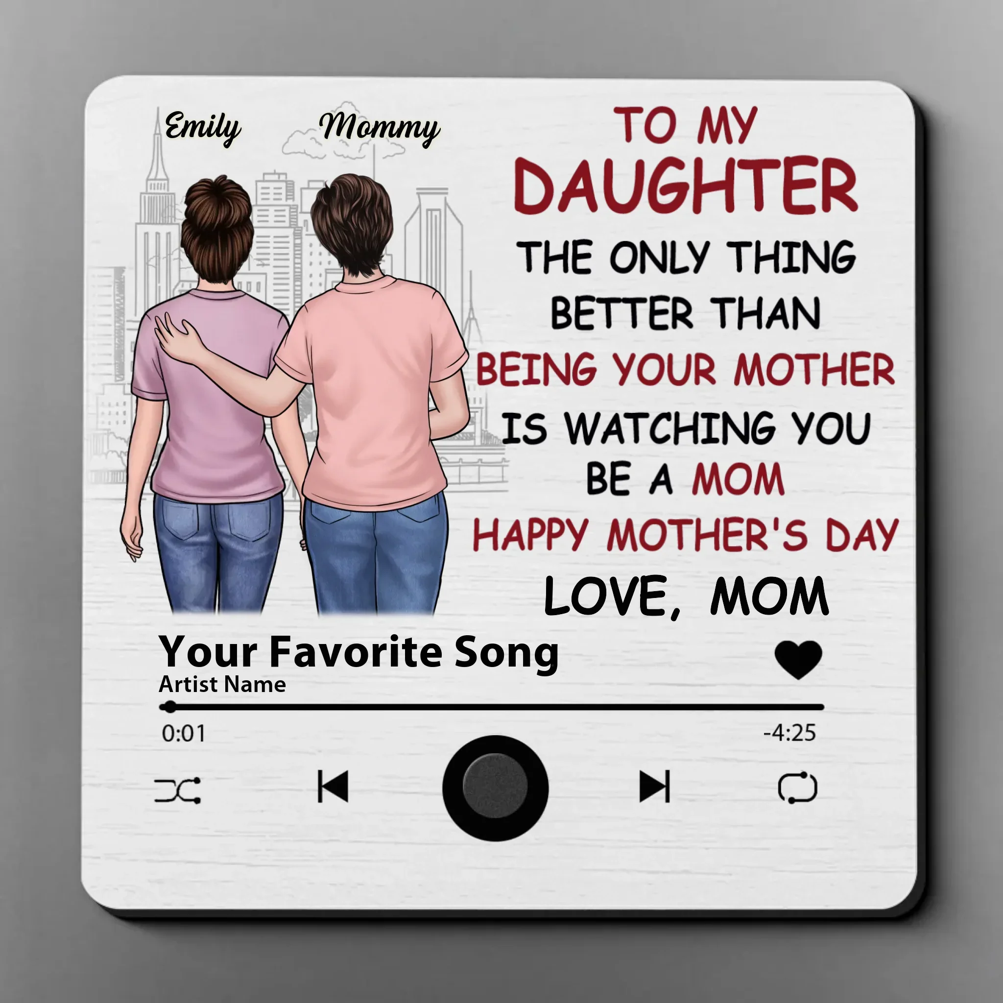 A Sweet Way To Remind Her How Strong She Is - Family Personalized Custom Music Fridge Magnet That Can Play Songs - Mother's Day Gift For Mom, Daughter - Image 2
