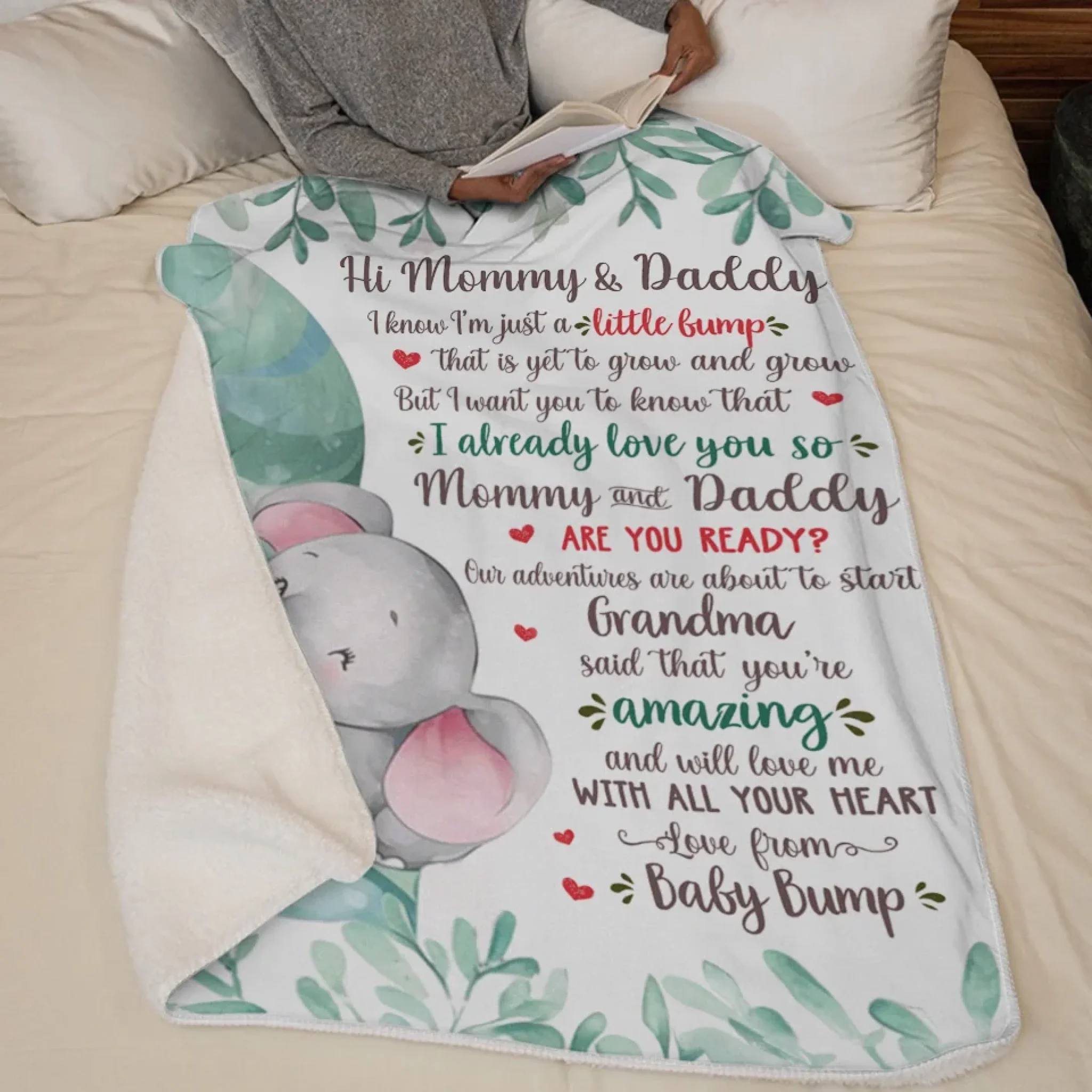A Tiny Miracle Made Me A Mom - Family Personalized Custom Blanket - Baby Shower Gift, Gift For First Mom - Image 5