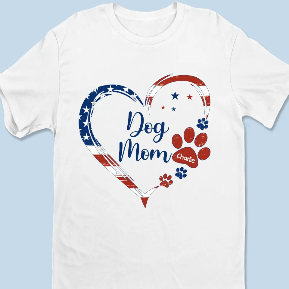 A True Friend Leaves Paw Prints On Your Heart - Dog & Cat Personalized Custom Unisex T-shirt, Hoodie, Sweatshirt - 4th Of July, Gift For Pet Owners, Pet Lovers - Image 2