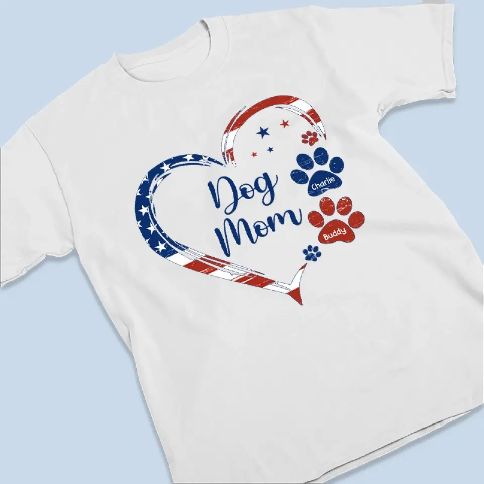A True Friend Leaves Paw Prints On Your Heart - Dog & Cat Personalized Custom Unisex T-shirt, Hoodie, Sweatshirt - 4th Of July, Gift For Pet Owners, Pet Lovers - Image 3