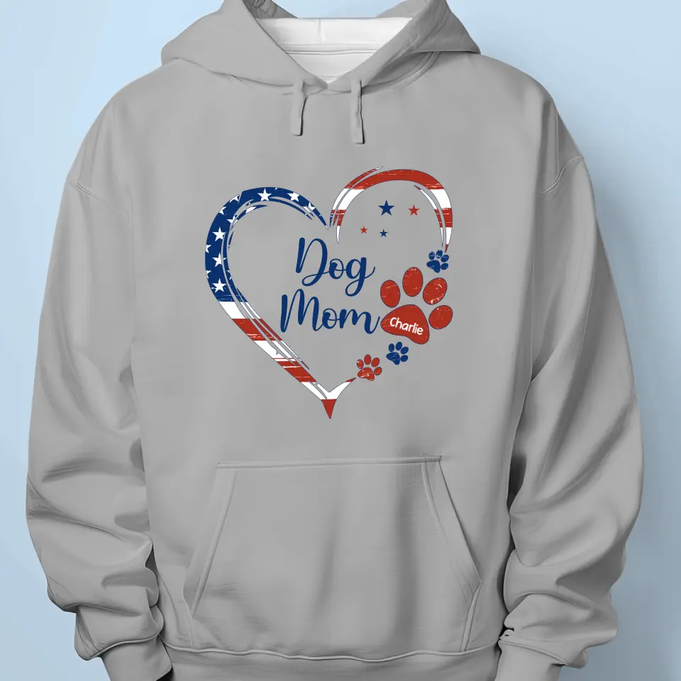 A True Friend Leaves Paw Prints On Your Heart - Dog & Cat Personalized Custom Unisex T-shirt, Hoodie, Sweatshirt - 4th Of July, Gift For Pet Owners, Pet Lovers - Image 5