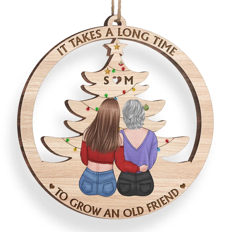 A True Friendship Is A Journey Without An End - Bestie Personalized Custom Ornament - Wood Custom Shaped - Christmas Gift For Best Friends, BFF, Sisters - Image 3