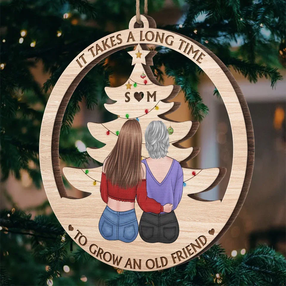 A True Friendship Is A Journey Without An End - Bestie Personalized Custom Ornament - Wood Custom Shaped - Christmas Gift For Best Friends, BFF, Sisters - Image 5