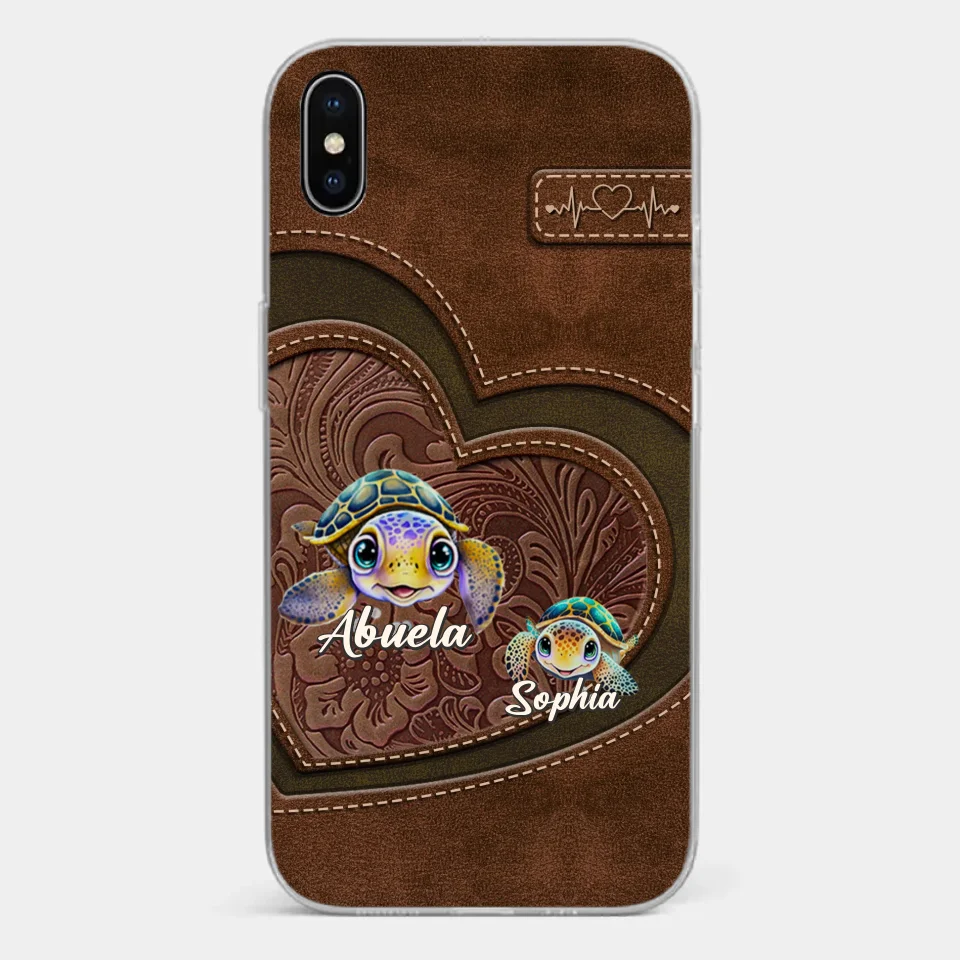 A Turtle Carries Its Home, Grandma Carries Generations Of Love - Family Personalized Custom Clear Phone Case - Gift For Mom, Grandma - Image 24