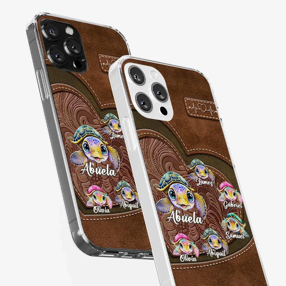 A Turtle Carries Its Home, Grandma Carries Generations Of Love - Family Personalized Custom Clear Phone Case - Gift For Mom, Grandma - Image 34