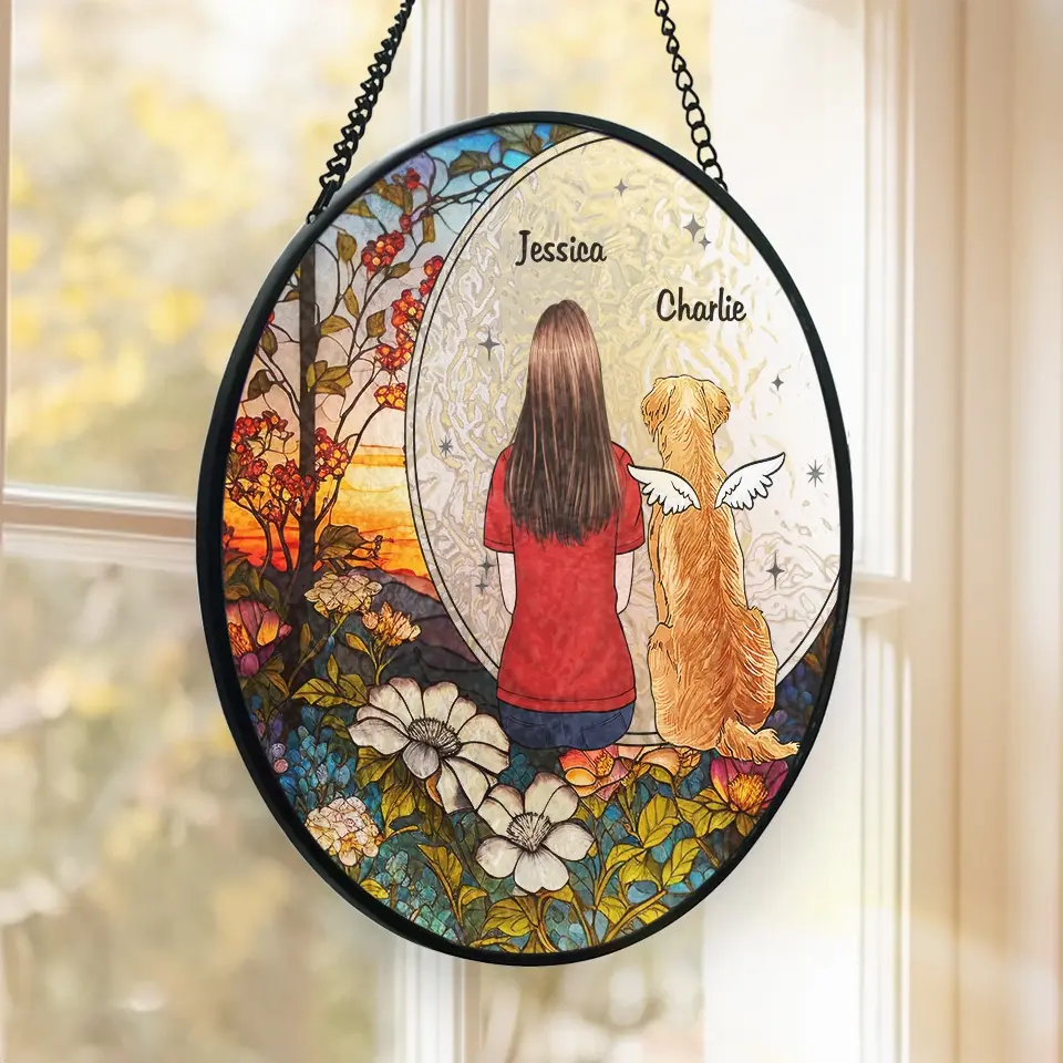 A Whole Lot Of Love - Memorial Personalized Custom Stained Glass Window Hanging Suncatcher - Sympathy Gift For Pet Owners, Pet Lovers - Image 5