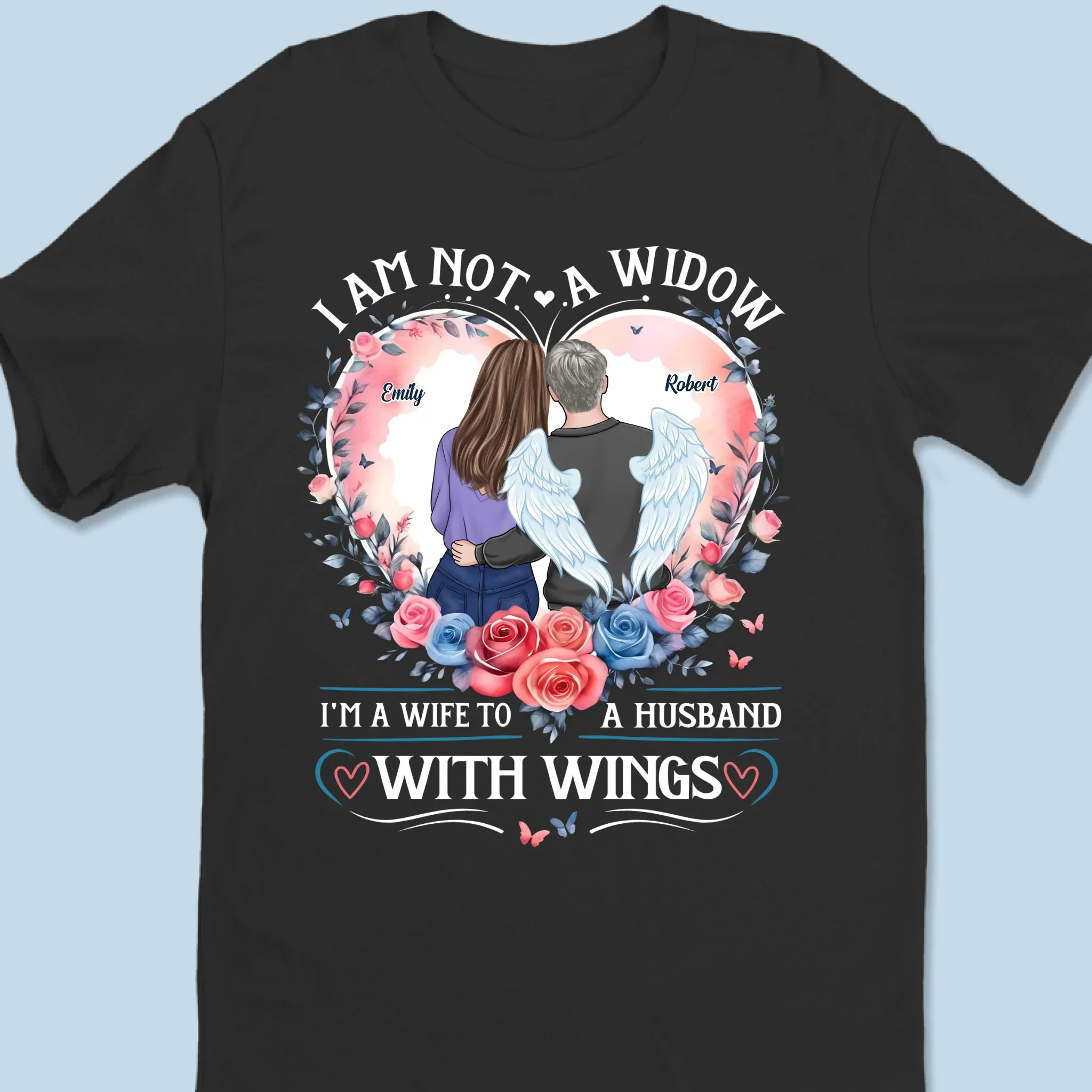 A Wife’s Love Is Eternal - Memorial Personalized Custom Unisex T-shirt, Premium T-shirt, Hoodie - Sympathy Gift For Husband Wife, Anniversary - Image 6