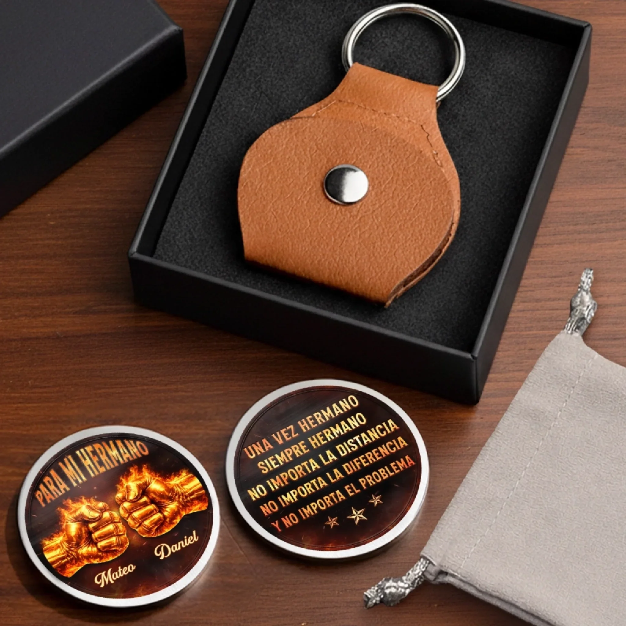 Abrazo De Bolsillo Personalizado – Regalo De Cumpleaños Personalizado Para Tu Hermano - Para Siempre Fuertes Como Hermanos - Image 6