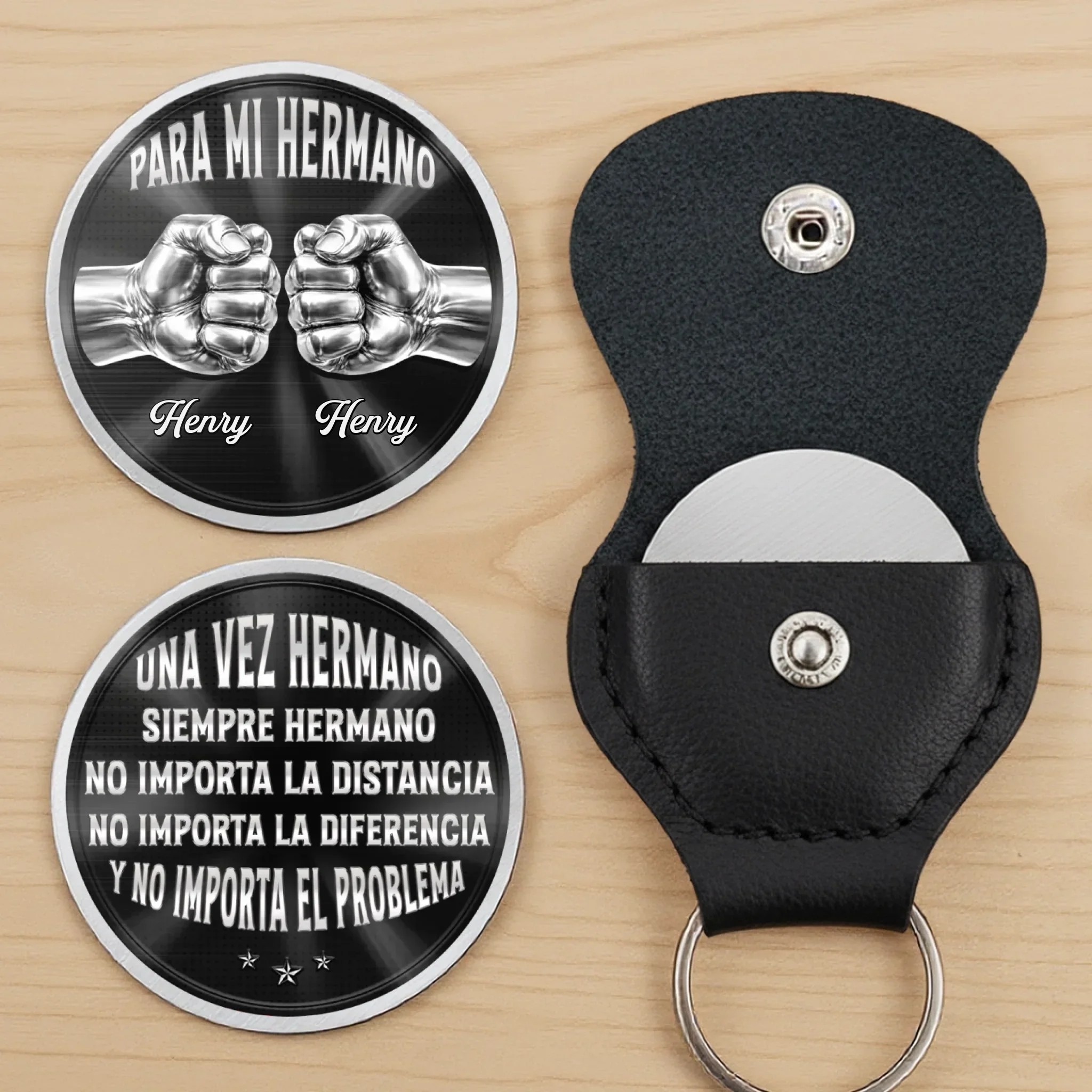 Abrazo De Bolsillo Personalizado - Regalo Para Hermano - Unidos Por Siempre Sin Importar El Problema - Image 5