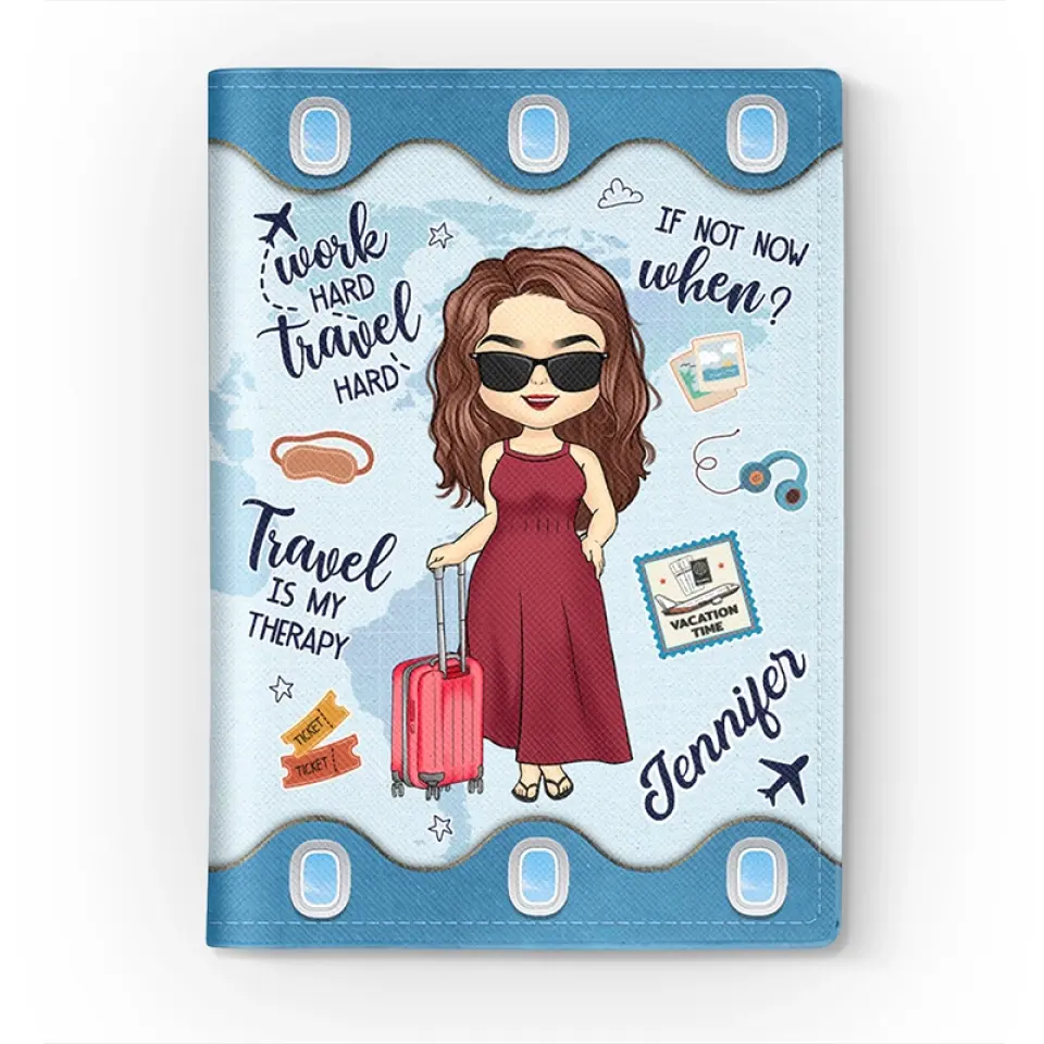 Adventure Is Worthwhile - Travel Personalized Custom Passport Cover, Passport Holder - Holiday Vacation Gift, Gift For Adventure Travel Lovers - Image 3