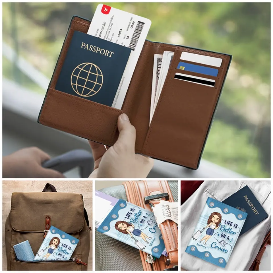 Adventures Fill The Heart And Soul - Travel Personalized Custom Passport Cover, Passport Holder - Holiday Vacation Gift, Gift For Adventure Travel Lovers - Image 5