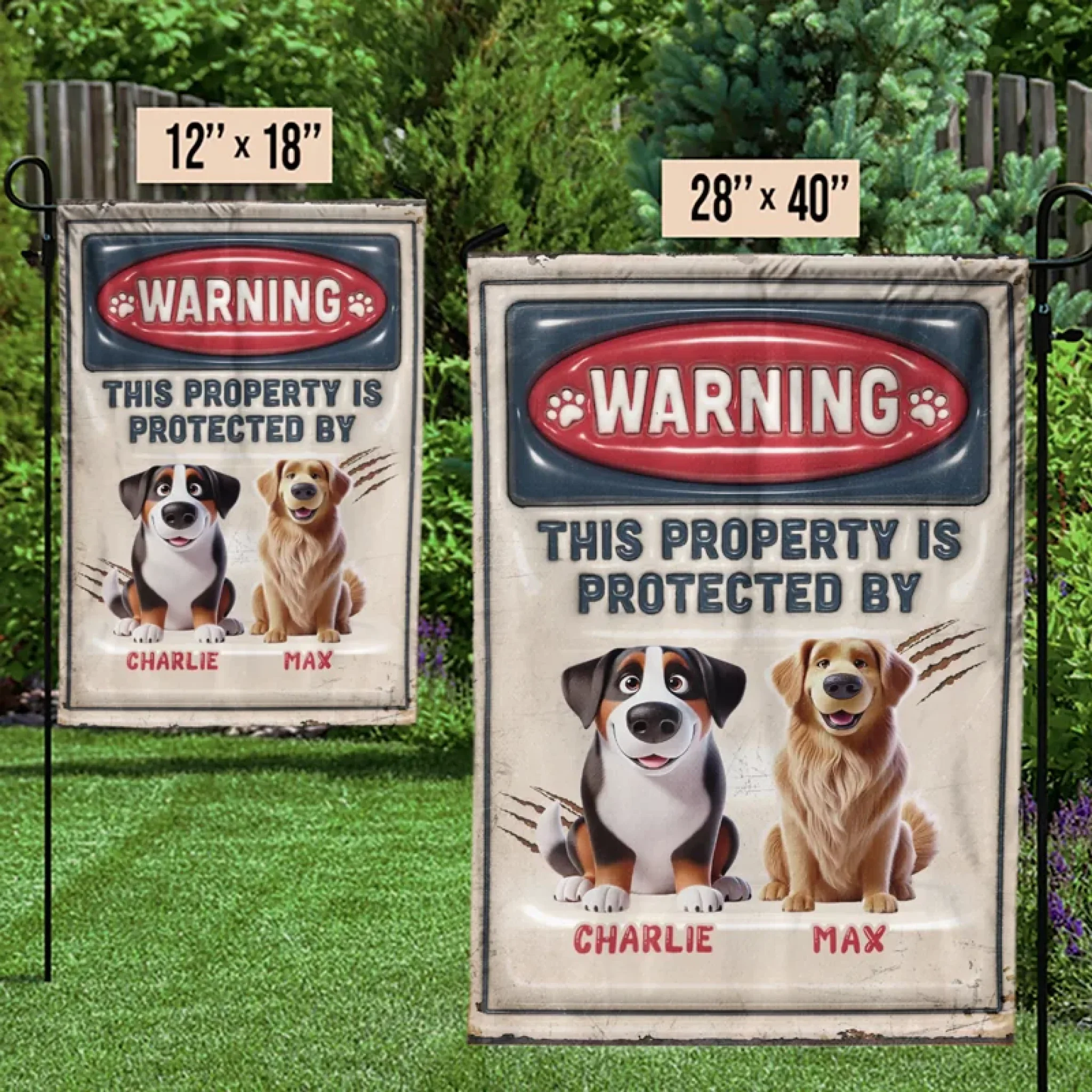 Alert, Furry Agents Watching You - Dog & Cat Personalized Custom 3D Inflated Effect Printed Flag - Gift For Pet Owners, Pet Lovers - Image 3