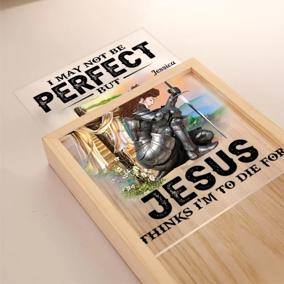 All For Jesus Even I May Not Be Perfect - Family Personalized Custom Frame Light Box - Gift For Yourself, Best Friends, Siblings, Family Members - Image 4
