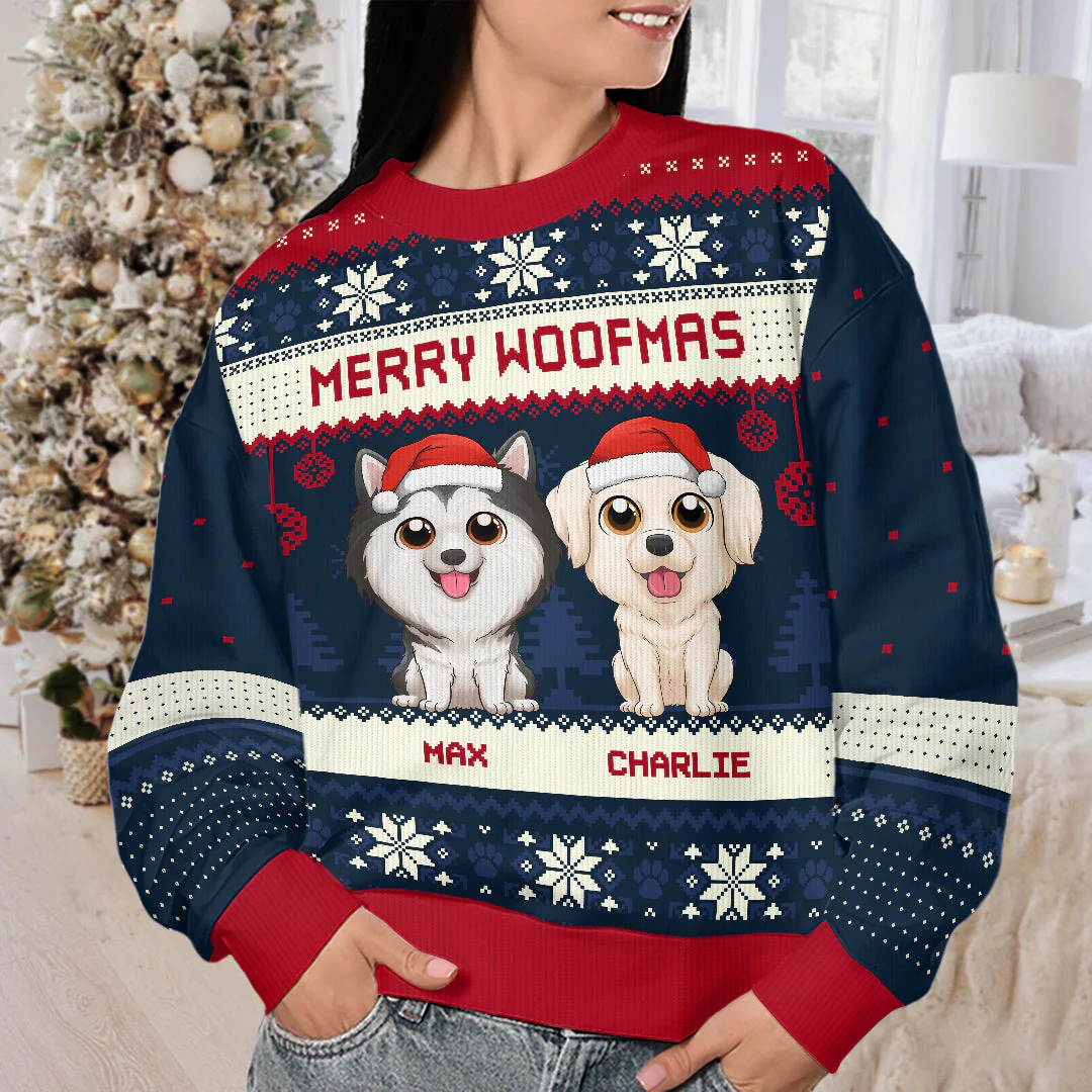 All I Want For Christmas - Dog Personalized Custom Ugly Sweatshirt - Unisex Wool Jumper - Christmas Gift For Pet Owners, Pet Lovers - Image 4