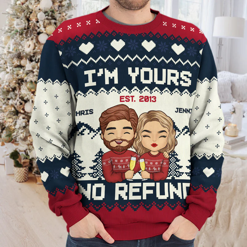 All Of Me Is Yours - Couple Personalized Custom Ugly Sweatshirt - Unisex Wool Jumper - Christmas Gift For Husband Wife, Anniversary - Image 3