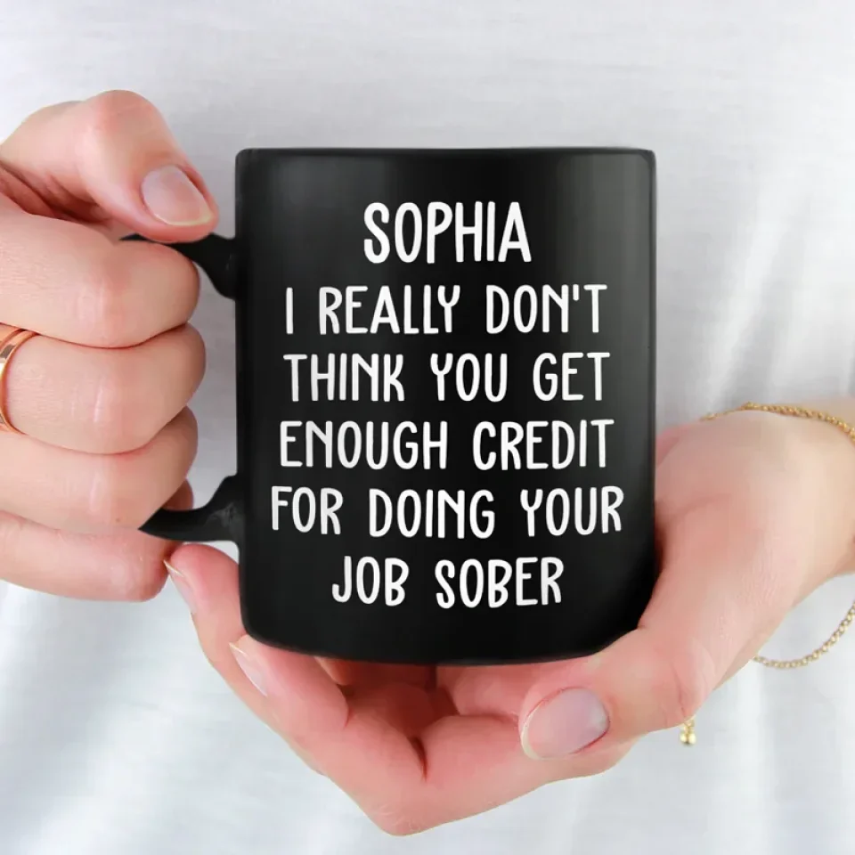 All Smiles With My Work Buddies - Coworker Personalized Custom Black Mug - Gift For Coworkers, Work Friends, Colleagues - Image 3