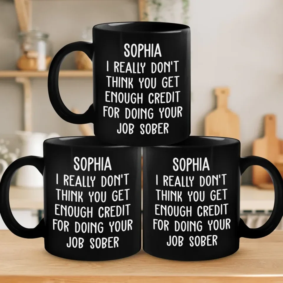 All Smiles With My Work Buddies - Coworker Personalized Custom Black Mug - Gift For Coworkers, Work Friends, Colleagues - Image 4