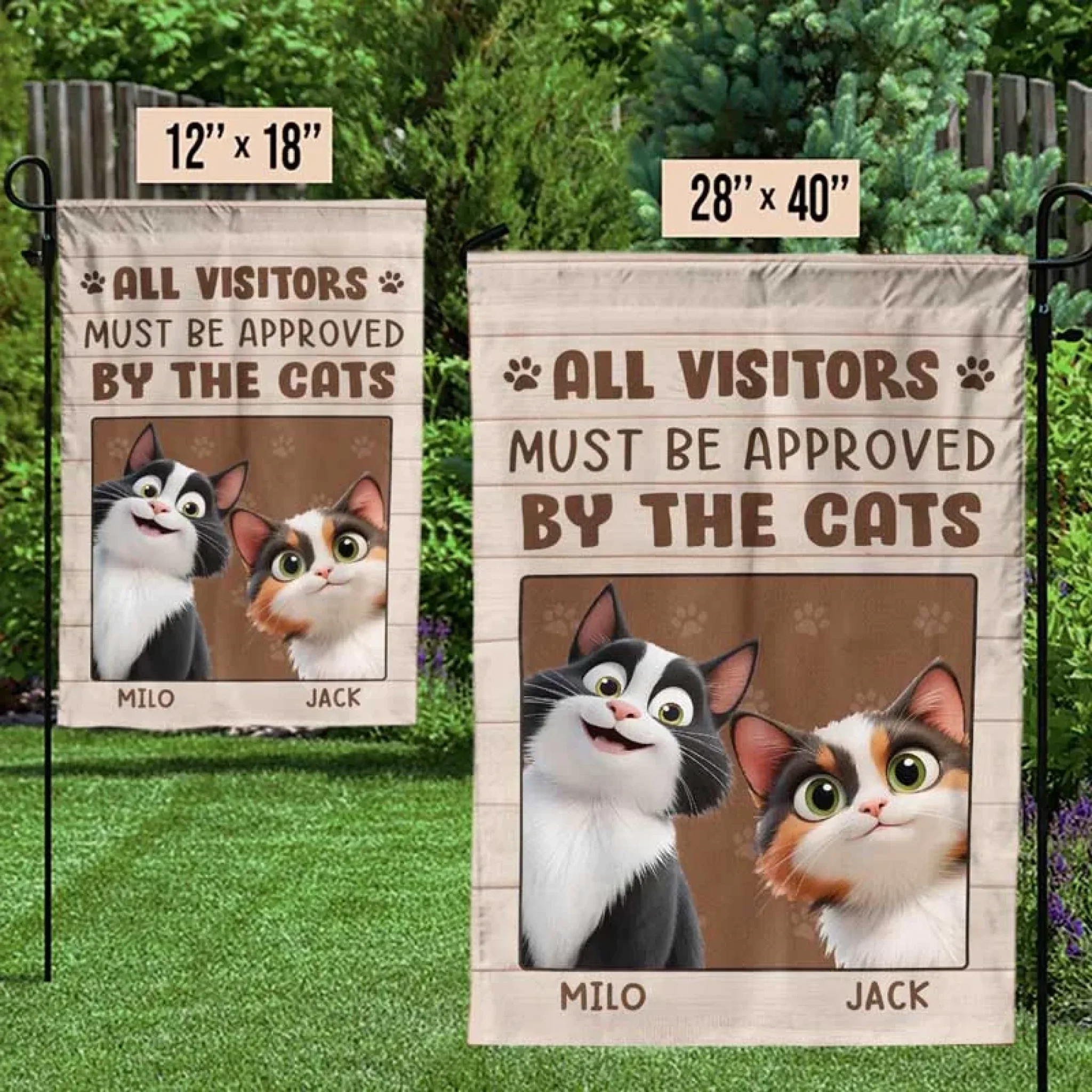 All Visitors Must Be Approved By The Cat - Cat Personalized Custom Flag - Gift For Pet Owners, Pet Lovers - Image 3