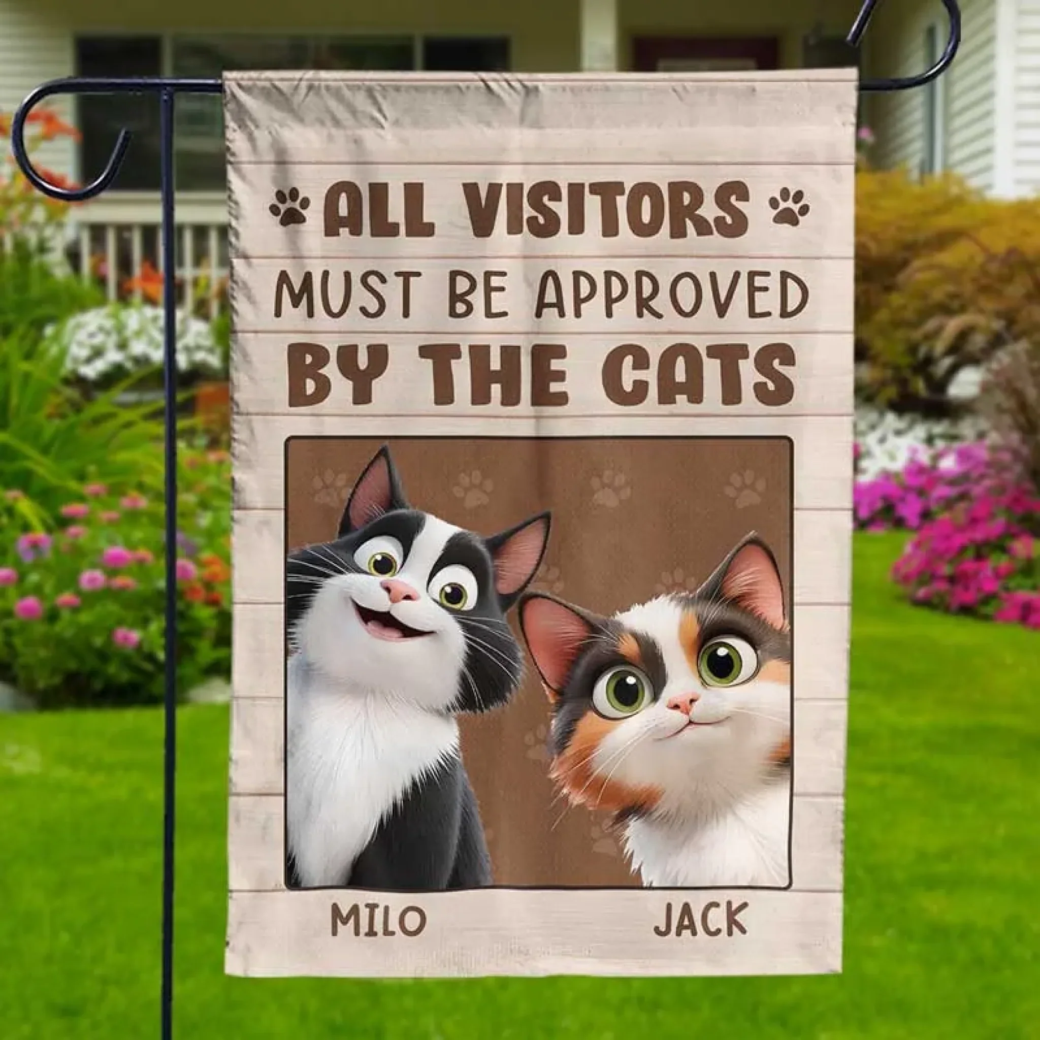 All Visitors Must Be Approved By The Cat - Cat Personalized Custom Flag - Gift For Pet Owners, Pet Lovers - Image 4