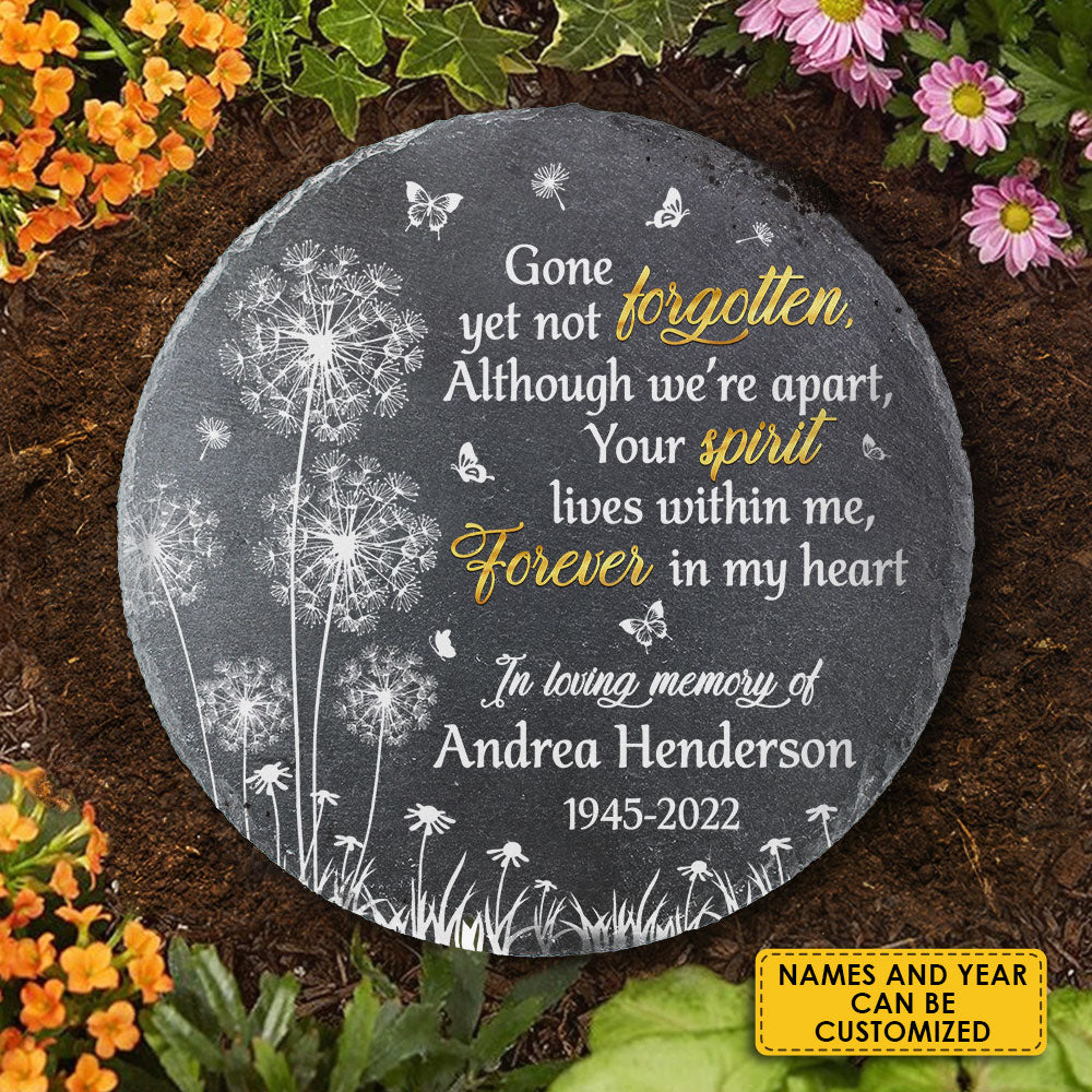 Although We Are Apart, Your Spirit Lives Within Me - Personalized Memorial Stone, Human Grave Marker - Memorial Gift, Sympathy Gift - Image 3