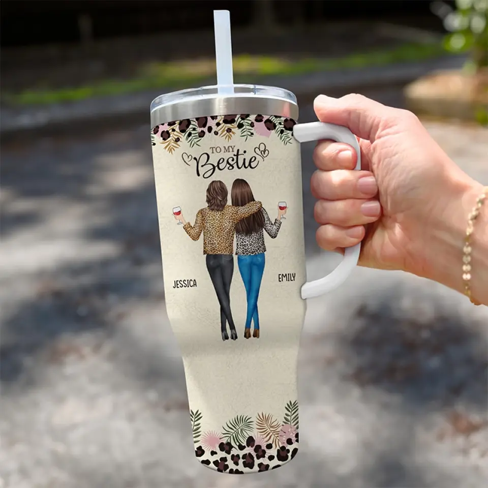 Always Be The Sister Of My Soul - Bestie Personalized Custom 40 Oz Stainless Steel Tumbler With Handle - Gift For Best Friends, BFF, Sisters - Image 3