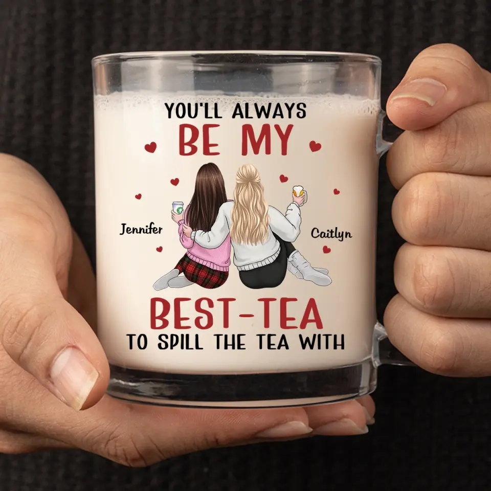 Always Better Together - Bestie Personalized Custom Glass Mug - Gift For Best Friends, BFF, Sisters - Image 3