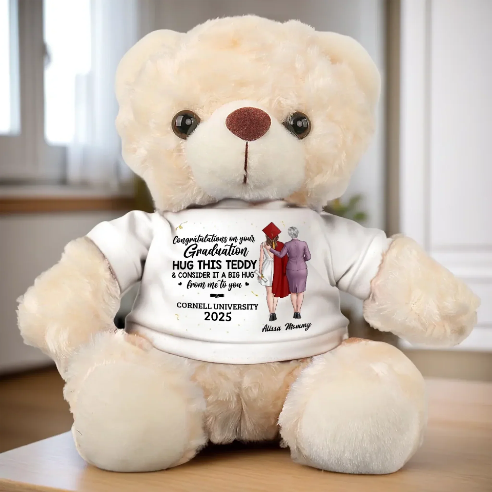 Always Cheering You On - Family Personalized Custom Teddy Bear Plush - Graduation Gift For Daughter, Son - Image 4