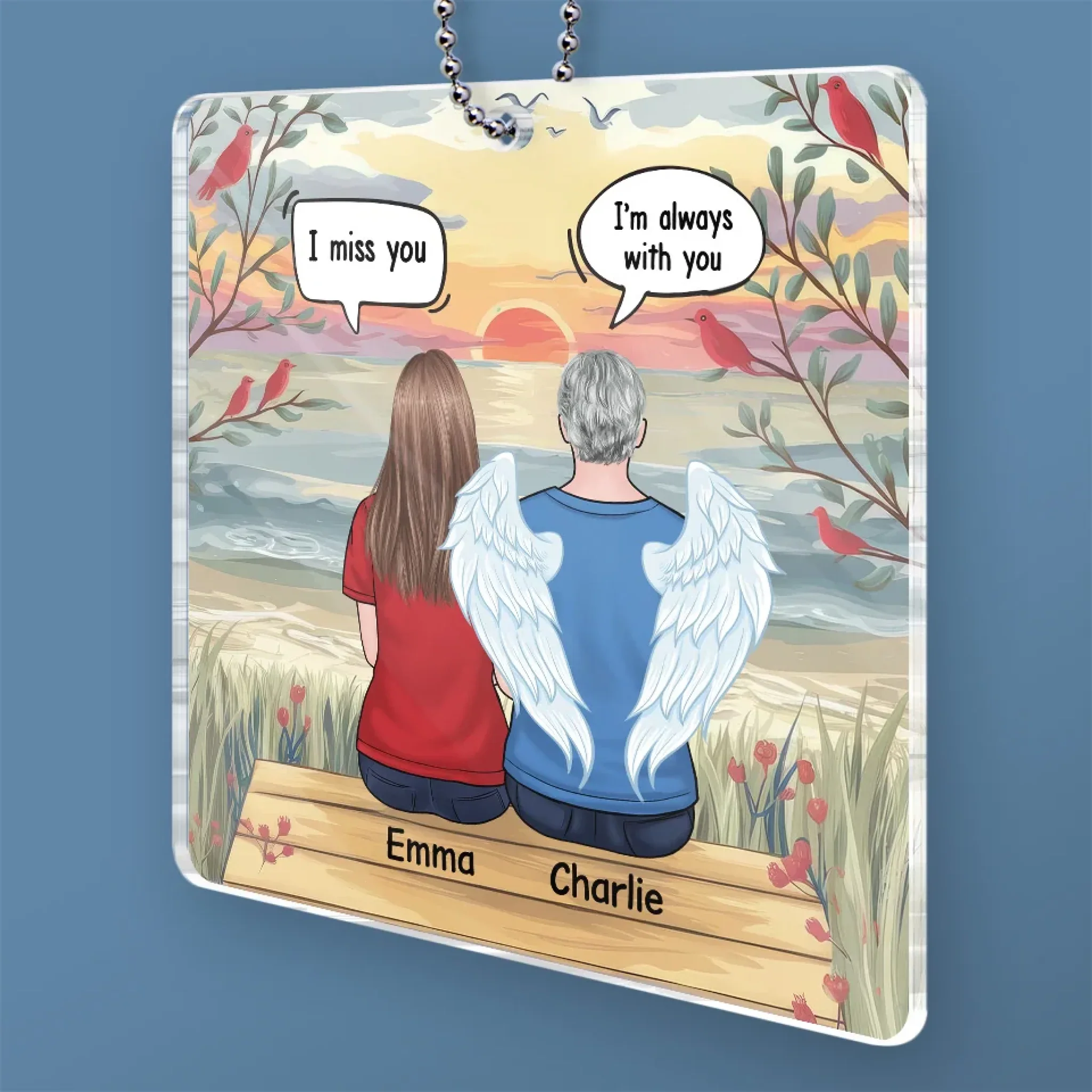 Always In Our Hearts - Memorial Personalized Custom Car Ornament - Acrylic Custom Shaped - Sympathy Gift For Family Members - Image 3